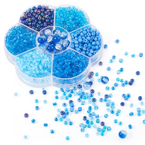 Bestewelry Glasperlen, 90 g, 6/0, Rondelle, Pony, Rocailles, mit 8 mm runder Glasperle für Freundschaftsarmbänder, Halsketten, Ohrringe, Schmuckherstellung, Blau Bestewelry Glasperlen, 90 g, 6/0, Rondelle, Pony, Rocailles, mit 8 mm runder Glasperle für Freundschaftsarmbänder, Halsketten, Ohrringe, Schmuckherstellung, Blau von Bestewelry