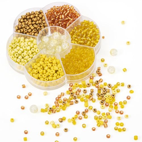 Bestewelry Glasperlen, 90 g, 6/0, Rondelle, Pony, Rocailles, mit 8 mm runder Glasperle für Freundschaftsarmbänder, Halsketten, Ohrringe, Schmuckherstellung, Gelb Bestewelry Glasperlen, 90 g, 6/0, Rondelle, Pony, Rocailles, mit 8 mm runder Glasperle für Freundschaftsarmbänder, Halsketten, Ohrringe, Schmuckherstellung, Gelb von Bestewelry