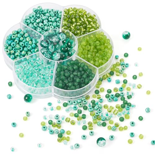 Bestewelry Glasperlen, 90 g, 6/0, Rondelle, Pony, Rocailles, mit 8 mm runder Glasperle für Freundschaftsarmbänder, Halsketten, Ohrringe, Schmuckherstellung, Grün Bestewelry Glasperlen, 90 g, 6/0, Rondelle, Pony, Rocailles, mit 8 mm runder Glasperle für Freundschaftsarmbänder, Halsketten, Ohrringe, Schmuckherstellung, Grün von Bestewelry