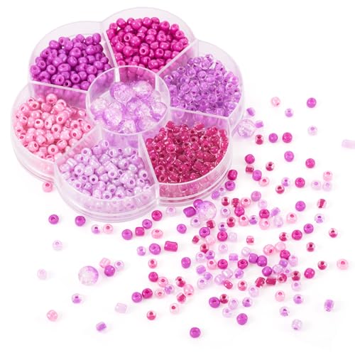 Bestewelry Glasperlen, 90 g, 6/0, Rondelle, Pony, Rocailles, mit 8 mm runder Glasperle für Freundschaftsarmbänder, Halsketten, Ohrringe, Schmuckherstellung, Violett Bestewelry Glasperlen, 90 g, 6/0, Rondelle, Pony, Rocailles, mit 8 mm runder Glasperle für Freundschaftsarmbänder, Halsketten, Ohrringe, Schmuckherstellung, Violett von Bestewelry