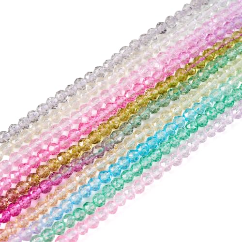 Bestewelry Glasperlen, facettiert, rund, Farbverlauf, 3 mm, lose Kristallglasperlen für Bastelarbeiten, Armbänder, Schmuckherstellung, 10 Stränge Bestewelry Glasperlen, facettiert, rund, Farbverlauf, 3 mm, lose Kristallglasperlen für Bastelarbeiten, Armbänder, Schmuckherstellung, 10 Stränge von Bestewelry