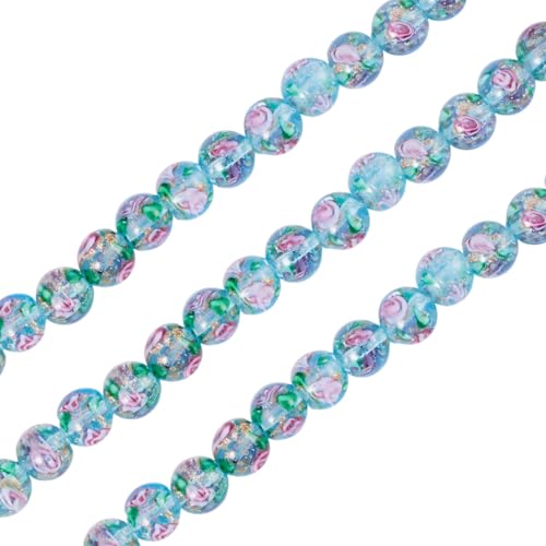 Bestewelry Glasperlen, rund, Blume, Kristall, Glasperlen, lose Abstandshalter, Perlen für Armbänder, Ohrringe, Halsketten, Schmuckherstellung, Helltürkis, 40 Stück Bestewelry Glasperlen, rund, Blume, Kristall, Glasperlen, lose Abstandshalter, Perlen für Armbänder, Ohrringe, Halsketten, Schmuckherstellung, Helltürkis, 40 Stück von Bestewelry