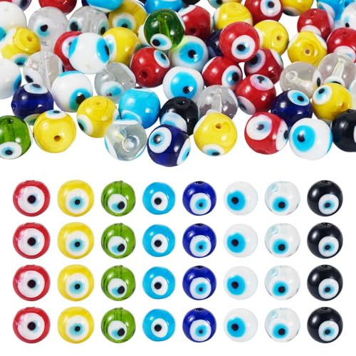 Bestewelry Glasperlen mit bösen Blicken, 12 mm, runde Augen, Lampwork-Kristall, lose Perlen für Bastelarbeiten, Armbänder, Halsketten, Ohrringe, Schmuckherstellung, 60 Stück Bestewelry Glasperlen mit bösen Blicken, 12 mm, runde Augen, Lampwork-Kristall, lose Perlen für Bastelarbeiten, Armbänder, Halsketten, Ohrringe, Schmuckherstellung, 60 Stück von Bestewelry