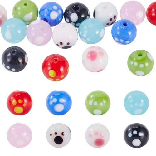 Bestewelry Glasperlen mit runden Krallen, 12 mm, Motiv: Katze und Hund, Pfotenabdruck, Kristallglasperlen, Tiere, Fußabdruck, lose Abstandshalter für Ohrringe, Armbänder, Halsketten Bestewelry Glasperlen mit runden Krallen, 12 mm, Motiv: Katze und Hund, Pfotenabdruck, Kristallglasperlen, Tiere, Fußabdruck, lose Abstandshalter für Ohrringe, Armbänder, Halsketten von Bestewelry