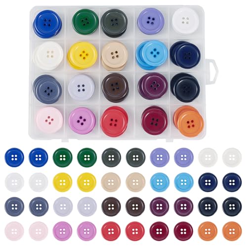 Bestewelry Knöpfe aus Kunstharz, 4 Löcher, 25 mm, flach, rund, bunt, flache Rückseite, zum Nähen, Stricken, Ersetzen von Kleidung, Handwerk und Dekoration, 80 Stück Bestewelry Knöpfe aus Kunstharz, 4 Löcher, 25 mm, flach, rund, bunt, flache Rückseite, zum Nähen, Stricken, Ersetzen von Kleidung, Handwerk und Dekoration, 80 Stück von Bestewelry