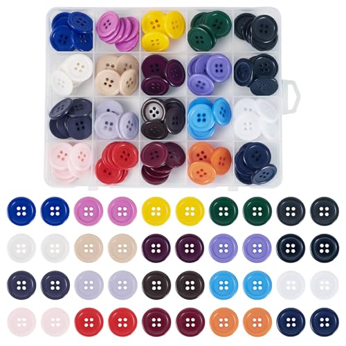 Bestewelry Knöpfe aus Kunstharz mit 4 Löchern, 20 mm, flach, rund, bunt, flache Rückseite, zum Nähen, Stricken, Ersetzen von Kleidung, Handwerk und Dekoration, 120 Stück Bestewelry Knöpfe aus Kunstharz mit 4 Löchern, 20 mm, flach, rund, bunt, flache Rückseite, zum Nähen, Stricken, Ersetzen von Kleidung, Handwerk und Dekoration, 120 Stück von Bestewelry
