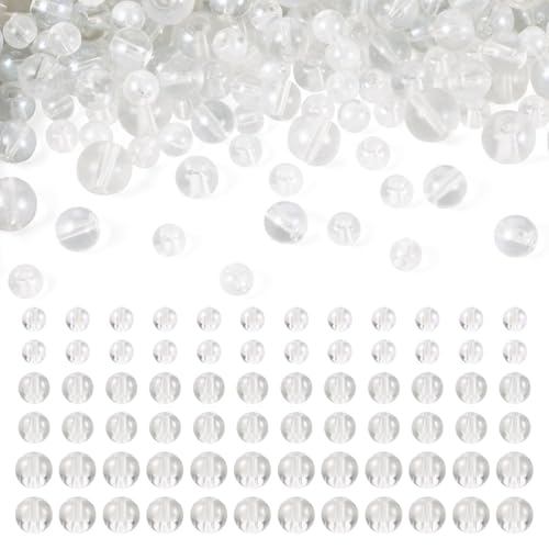 Bestewelry Kristallglasperlen, 6/8/10 mm, rund, glatt, transparent, rund, lose Abstandshalter, Glasperlen für Armbänder, Halsketten, Schmuckherstellung, Weiß, 300 Stück Bestewelry Kristallglasperlen, 6/8/10 mm, rund, glatt, transparent, rund, lose Abstandshalter, Glasperlen für Armbänder, Halsketten, Schmuckherstellung, Weiß, 300 Stück von Bestewelry
