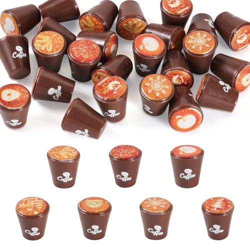 Bestewelry Mini-Kaffeetassen aus Kunstharz, Miniatur-Kaffeetassen, Puppenhaus-Zubehör, Mini-Harz-Küchenszene, Dekoration, Zubehör für Mikro-Landschaft, Tisch-Party-Dekoration, 25 Stück von Bestewelry
