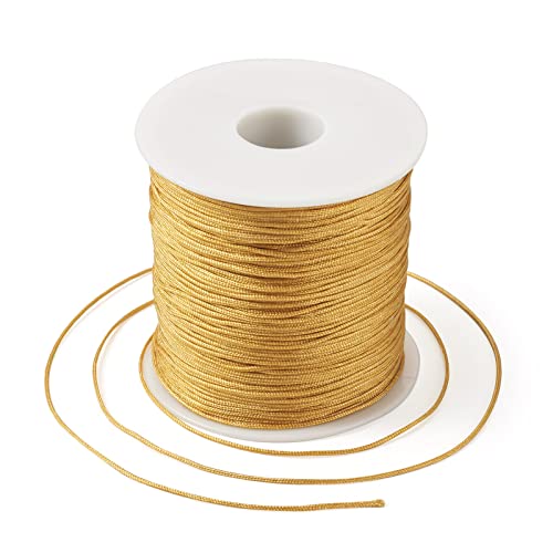 Bestewelry Nylonschnur Schnurfaden 0,8 mm geflochtene Knoten Perlenschnur Makramee Faden Armband Schnur für Schmuckherstellung Nähen (Goldenrod) von Bestewelry