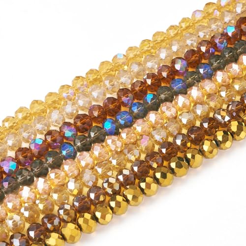 Bestewelry Rondelle Glasperlen, galvanisiert, facettiert, Kristallglasperlen, lose Abstandshalter, Perlen für Armbänder, Halsketten, Ohrringe, Schmuckherstellung, Taschendekoration, 8 x 6 mm, 8 Bestewelry Rondelle Glasperlen, galvanisiert, facettiert, Kristallglasperlen, lose Abstandshalter, Perlen für Armbänder, Halsketten, Ohrringe, Schmuckherstellung, Taschendekoration, 8 x 6 mm, 8 von Bestewelry