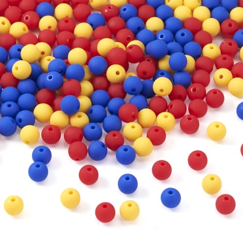 Bestewelry Runde Acrylperlen, 8 mm, 3 Farben, sprühlackiert, rund, gummiert, Silikon-Abstandshalter für DIY, Schlüsselanhänger, Halskette, Armband, Handwerk, Schmuckherstellung, 191 Stück Bestewelry Runde Acrylperlen, 8 mm, 3 Farben, sprühlackiert, rund, gummiert, Silikon-Abstandshalter für DIY, Schlüsselanhänger, Halskette, Armband, Handwerk, Schmuckherstellung, 191 Stück von Bestewelry