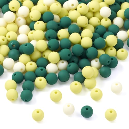 Bestewelry Runde Acrylperlen, 8 mm, gummiert, gummiert, Silikon, rund, Grün, Weiß, Gelb, Kunststoff-Abstandshalter für DIY, Schlüsselanhänger, Halskette, Armband, Handwerk, Schmuckherstellung, 191 Bestewelry Runde Acrylperlen, 8 mm, gummiert, gummiert, Silikon, rund, Grün, Weiß, Gelb, Kunststoff-Abstandshalter für DIY, Schlüsselanhänger, Halskette, Armband, Handwerk, Schmuckherstellung, 191 von Bestewelry
