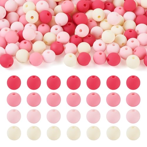 Bestewelry Runde Acrylperlen, 8 mm, gummiert, gummiert, rund, Kunststoff, für Bastelarbeiten, Schlüsselanhänger, Halsketten, Armbänder, Schmuckherstellung, Rot, Rosa, Weiß, 191 Stück Bestewelry Runde Acrylperlen, 8 mm, gummiert, gummiert, rund, Kunststoff, für Bastelarbeiten, Schlüsselanhänger, Halsketten, Armbänder, Schmuckherstellung, Rot, Rosa, Weiß, 191 Stück von Bestewelry