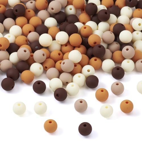 Bestewelry Runde Acrylperlen, 8 mm, gummiert, gummiert, rund, braun/orange/weiß, Kunststoff-Abstandshalter für DIY, Schlüsselanhänger, Halskette, Armband, Handwerk, Schmuckherstellung, 191 Stück Bestewelry Runde Acrylperlen, 8 mm, gummiert, gummiert, rund, braun/orange/weiß, Kunststoff-Abstandshalter für DIY, Schlüsselanhänger, Halskette, Armband, Handwerk, Schmuckherstellung, 191 Stück von Bestewelry