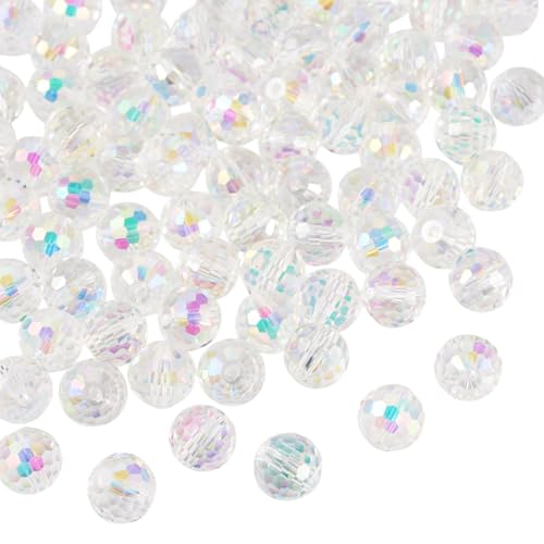 Bestewelry Transparente facettierte Glasperlen, rund, beschichtet, lose Abstandshalter, Perlen für Armbänder, Ohrringe, Schmuckherstellung, Fenster, Tasche, Dekoration, 10 mm, 80 Stück Bestewelry Transparente facettierte Glasperlen, rund, beschichtet, lose Abstandshalter, Perlen für Armbänder, Ohrringe, Schmuckherstellung, Fenster, Tasche, Dekoration, 10 mm, 80 Stück von Bestewelry