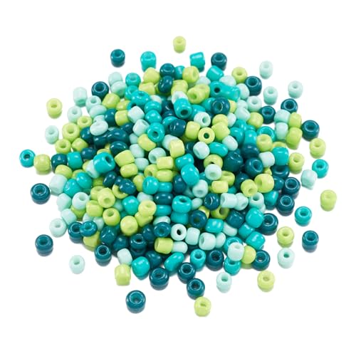 Bestewelry Undurchsichtige runde Rocailles-Perlen, 2 mm, Großpackung, Pony-Perlen, Kandi-Armband, Mini-Bugle-Perlen für Schmuckherstellung, DIY, Halsketten, Basteln, Grün, 12000 Stück von Bestewelry