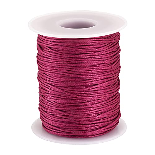 Givenny Gewachste Baumwollschnur, 91,4 m, 1 mm, gewachste Baumwollschnur, Makramee, zum Basteln, für Schmuckherstellung (mittelgroß, violett-rot) von Givenny