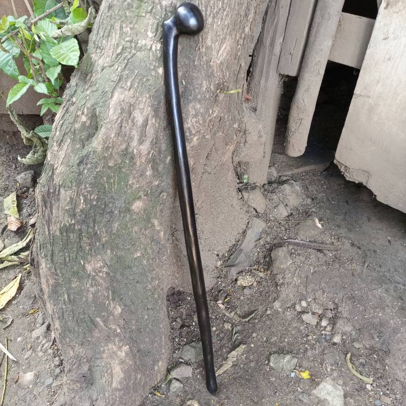 Ambidextrous Offset 1.5 Inch Handle Original Ironwood African Walking Hiking Stick Cane Kenya 1Pc Natural Mahogany Rosewood Unisex Pick Size von Bestgemdiamond
