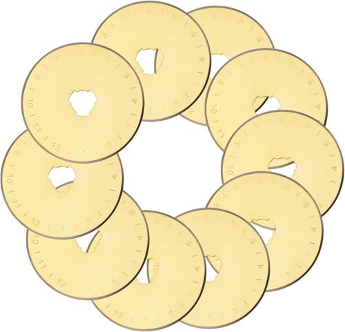 Bestgle 10 Stück Rollschneider Ersatzklingen 45mm Stahl-Titan-Beschichtung Rollmesser Rundklingen mit Aufbewahrungskoffer für Quilten Papier Stoff Scrapbooking Nähen Stoffschneider Bestgle 10 Stück Rollschneider Ersatzklingen 45mm Stahl-Titan-Beschichtung Rollmesser Rundklingen mit Aufbewahrungskoffer für Quilten Papier Stoff Scrapbooking Nähen Stoffschneider von Bestgle