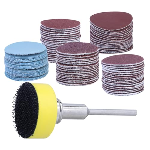 Bestgle 100 Stück 1 Zoll Mix Grit Sander Discs,25 mm Schleifscheiben Pad Sander Disk Kit,Schleifpapier ersetzen,mit 1/8 Zoll Schaft Backing Pad,100/180/240/1500/3000 Körnung Papier, für Drehwerkzeug Bestgle 100 Stück 1 Zoll Mix Grit Sander Discs,25 mm Schleifscheiben Pad Sander Disk Kit,Schleifpapier ersetzen,mit 1/8 Zoll Schaft Backing Pad,100/180/240/1500/3000 Körnung Papier, für Drehwerkzeug von Bestgle