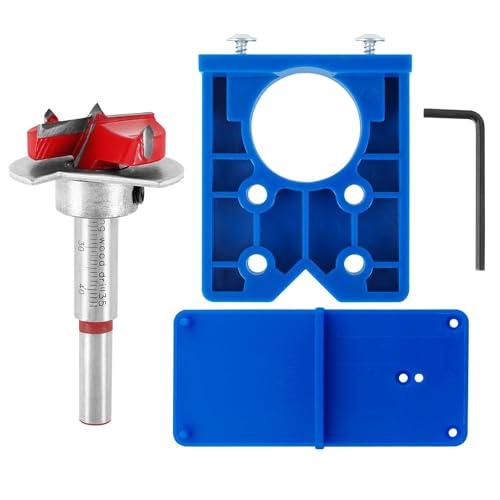 Bestgle 35 mm Scharnierschablonen, Verdecktes Scharnier Boring Jig Bit Bohrbuchse Sets, Scharnierbohrer Scharnier Jig Bohrer Guide, Scharnierbohrlehre für Schrankscharniere Montageplatten Schreinerar Bestgle 35 mm Scharnierschablonen, Verdecktes Scharnier Boring Jig Bit Bohrbuchse Sets, Scharnierbohrer Scharnier Jig Bohrer Guide, Scharnierbohrlehre für Schrankscharniere Montageplatten Schreinerar von Bestgle