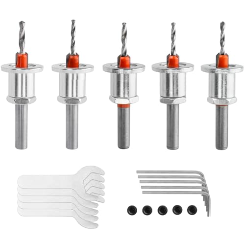 Bestgle Set mit 5 8 mm Fräsbohrern, Fräsbohrer 2,8/3/3,2/3,5/4 mm, Fräsbohrer für Holz, gefräste Bohrer für die Arbeit, Holzbohrer, Kunststoff, Bohrlöcher von Bestgle