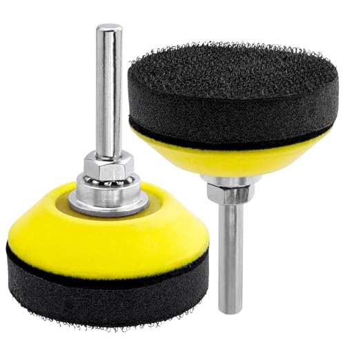 Bestgle polierpad adapter 2 stück 50mm 2 zoll schleifpads backer plate klett-schaftbohraufsatz und weicher schaumstoffschicht-pufferpad schleifscheiben scheiben mit faserrückseite von Bestgle