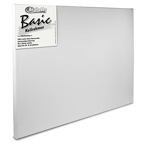 Keilrahmen -Basic- (13x 18cm) Leinwand Rahmen bespannt aus100% Baumwolle von Besthobby