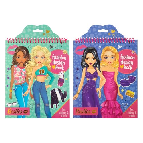Besties Fashion Design Kleur- en Stickerboek met Stencils Besties Fashion Design Kleur- en Stickerboek met Stencils von Besties