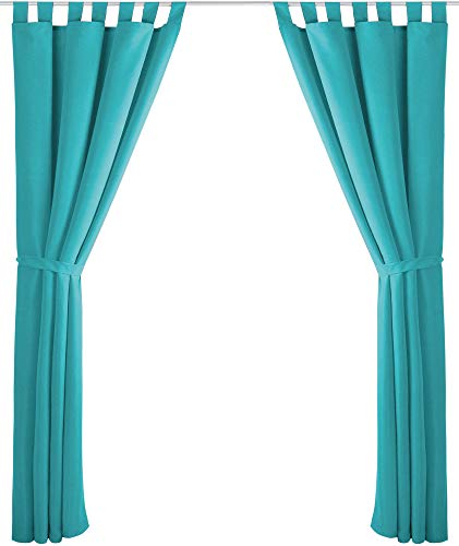 Bestlivings 2er Set Dekoschal mit Schlaufe, inkl. Raffhalter & Haken, türkis in 140x145 cm Bestlivings 2er Set Dekoschal mit Schlaufe, inkl. Raffhalter & Haken, türkis in 140x145 cm von Bestlivings