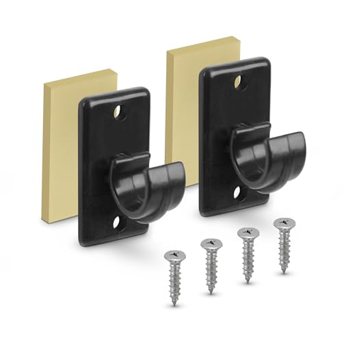 Bestlivings 4er Pack Ersatzträger für Gardinenstangen bis Ø 12 mm in Schwarz (L 2,5 cm), Träger für Cafehausstangen, Scheibenstangen von Bestlivings