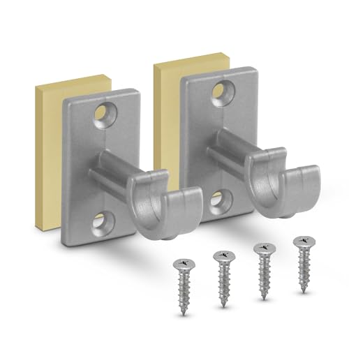 Bestlivings 2 x 8er Pack Ersatzträger für Gardinenstangen bis Ø 12 mm in Silber (L 2,5 + 3,5cm), Träger für Cafehausstangen, Scheibenstangen von Bestlivings