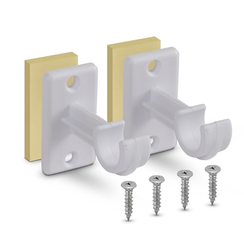 Bestlivings 2 x 8er Pack Ersatzträger für Gardinenstangen bis Ø 12 mm in Weiß (L 2,5 + 3,5cm), Träger für Cafehausstangen, Scheibenstangen von Bestlivings