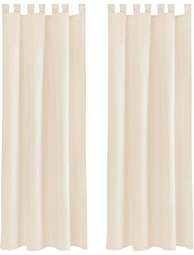 Bestlivings Blickdichte Gardine im 2er Pack mit Schlaufen (140x225 cm/Beige) + 2 Raffhalter, in vielen Farben von Bestlivings