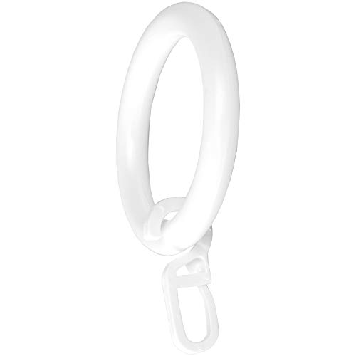 Bestlivings Gardinenringe (Ø28mm) mit Faltenlegehaken im 20er Pack, ideal für Gardinenstangen mit Ø16mm (Weiß) Ringe mit Faltenhaken von Bestlivings