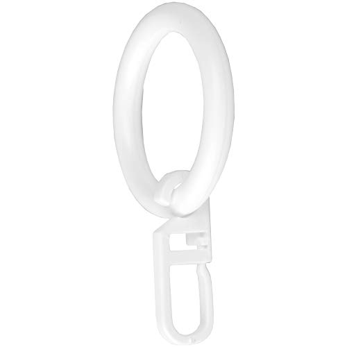 Bestlivings Gardinenringe (Ø28mm) mit Faltenlegehaken im 40er Pack, ideal für Gardinenstangen mit Ø16mm (Weiß) Ringe mit Faltenhaken von Bestlivings