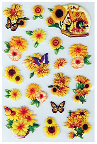 Bestlivings fröhlich Bunte Sticker zum Aufkleben, Stickerbögen mit Blumen, in vielen verschiedenen Motiven verfügbar (Design: Blumen 3) von Bestlivings