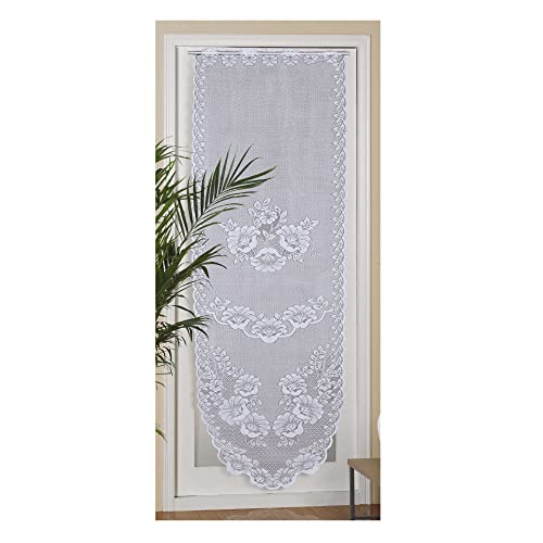 Türpanneaux 180x60cm Mona (Blument) Stangendurchzug, Voile Kurzgardine mit Stickerei - Bistrogardine Panneaux von Bestlivings