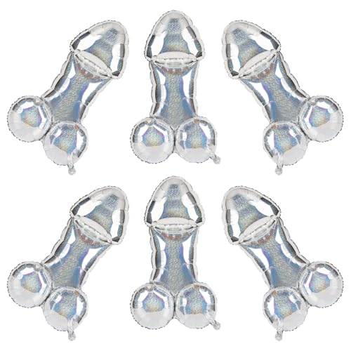 6 Stück schillernde Luftballons für Junggesellinnenabschiede, einzigartige Party-Brautpartys und Verlobungsdekorationen, ideales lustiges Gag-Geschenk für die Braut (Glitzer) von BestoFun