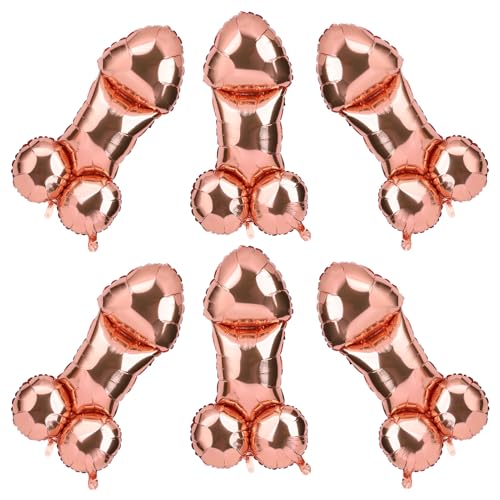 6 Stück schillernde Luftballons für Junggesellinnenabschiede, einzigartige Party-Brautpartys und Verlobungsdekorationen, ideales lustiges Gag-Geschenk für die Braut (Roségold) von BestoFun