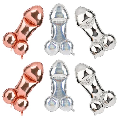 6 Stück schillernde Luftballons für Junggesellinnenabschiede, einzigartige Party-Brautpartys und Verlobungsdekorationen, ideales lustiges Gag-Geschenk für die Braut (silberfarbener Glitzer, Roségold) 6 Stück schillernde Luftballons für Junggesellinnenabschiede, einzigartige Party-Brautpartys und Verlobungsdekorationen, ideales lustiges Gag-Geschenk für die Braut (silberfarbener Glitzer, Roségold) von BestoFun