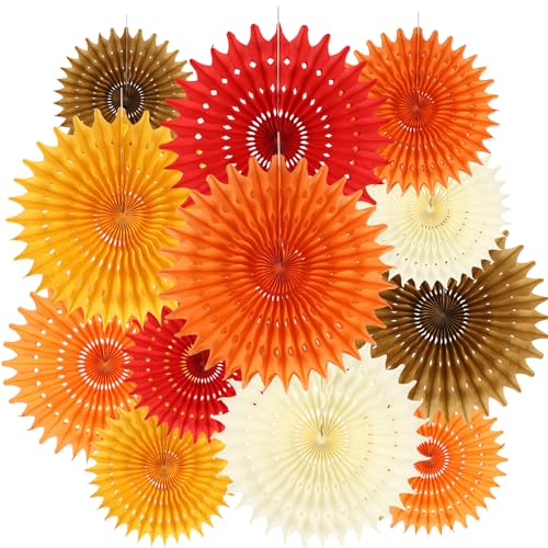 BestoFun 12 Stück Orange Papier Fächer Set Beige PomPoms Tissue Blumen Rot Hängende Blumen Girlande Khaki Papier Fächer Dekoration für Geburtstags Hochzeit Herbstdekorationen Festival BestoFun 12 Stück Orange Papier Fächer Set Beige PomPoms Tissue Blumen Rot Hängende Blumen Girlande Khaki Papier Fächer Dekoration für Geburtstags Hochzeit Herbstdekorationen Festival von BestoFun