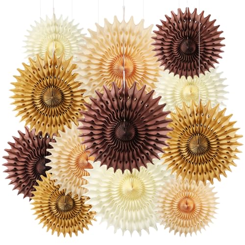 BestoFun 12 Stück Papier Fächer Set Beige PomPoms Tissue Blumen Braun Hängende Blumen Girlande Elfenbein Papier Fächer Dekoration für Partydeko Kinder Geburtstagsdeko Hochzeit Baby Shower BestoFun 12 Stück Papier Fächer Set Beige PomPoms Tissue Blumen Braun Hängende Blumen Girlande Elfenbein Papier Fächer Dekoration für Partydeko Kinder Geburtstagsdeko Hochzeit Baby Shower von BestoFun