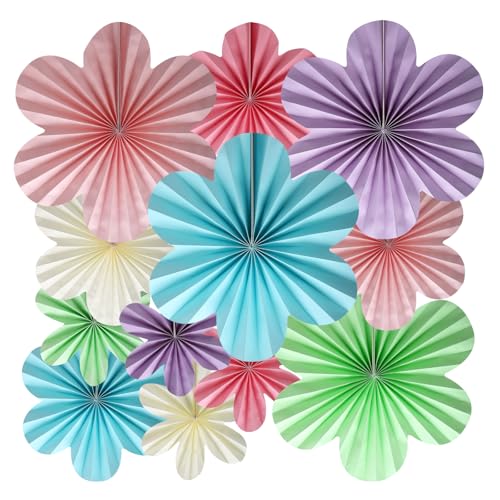 BestoFun 12er Set Bunt Papier Blumenfächer Beige Rosa Papierblumen Grün Lila Hellblau Papier Fächer Hängende Girlande Dekoration für Hochzeit Geburtstagsfeier Gartenparty Tischdeko BestoFun 12er Set Bunt Papier Blumenfächer Beige Rosa Papierblumen Grün Lila Hellblau Papier Fächer Hängende Girlande Dekoration für Hochzeit Geburtstagsfeier Gartenparty Tischdeko von BestoFun