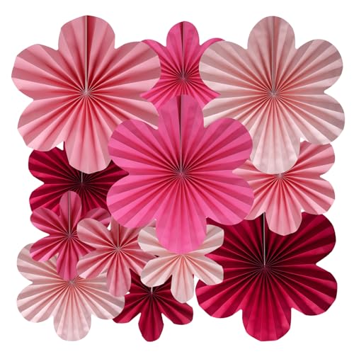 BestoFun 12er Set Papier Blumenfächer Rosa Papierblumen Rose Papier Fächer Hängende Girlande Dekoration für Hochzeit Geburtstagsfeier Gartenparty Tischdeko BestoFun 12er Set Papier Blumenfächer Rosa Papierblumen Rose Papier Fächer Hängende Girlande Dekoration für Hochzeit Geburtstagsfeier Gartenparty Tischdeko von BestoFun