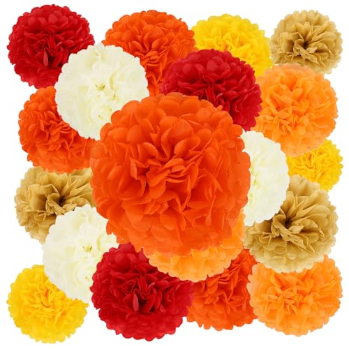BestoFun 16 Stück Beige Orange Red Seidenpapier Pompoms Yellow Khaki Pompons Deko Herbst Dekoration für Hochzeit Tischdeko Geburtstagsdeko Herbstdekorationen Gartenparty BestoFun 16 Stück Beige Orange Red Seidenpapier Pompoms Yellow Khaki Pompons Deko Herbst Dekoration für Hochzeit Tischdeko Geburtstagsdeko Herbstdekorationen Gartenparty von BestoFun