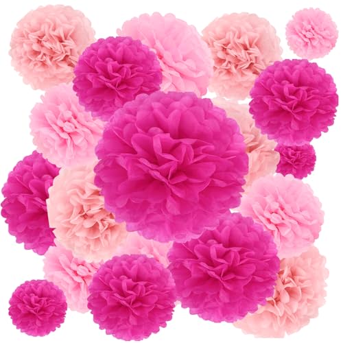BestoFun 16 Stück Seidenpapier Pompoms Rosa Pompons Deko Vintage Dekoration für Hochzeit Deko Tischdeko Geburtstagsdeko Party Deko Gartenparty BestoFun 16 Stück Seidenpapier Pompoms Rosa Pompons Deko Vintage Dekoration für Hochzeit Deko Tischdeko Geburtstagsdeko Party Deko Gartenparty von BestoFun