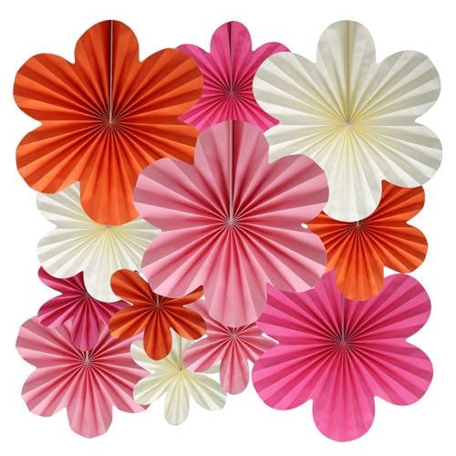 BestoFun Papierblumen-Fächer, rosa und orange, Party-Dekorationen, Papierblumen, Dekorationen für Wand, Mädchen, groovig, Geburtstag, Babyparty, Hochzeit, Junggesellinnenabschied, Zimmer, hängende BestoFun Papierblumen-Fächer, rosa und orange, Party-Dekorationen, Papierblumen, Dekorationen für Wand, Mädchen, groovig, Geburtstag, Babyparty, Hochzeit, Junggesellinnenabschied, Zimmer, hängende von BestoFun