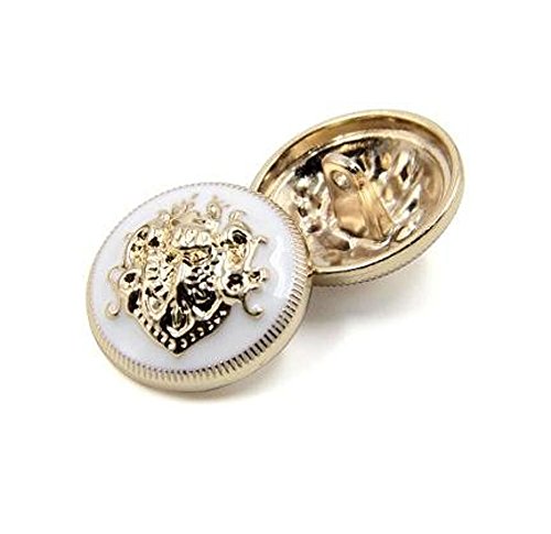 10PCS Kleidung Knöpfe - Fashion Sewing Button Runde Geformte Metallknopf-Set für Männer Frauen Blazer, Mantel, Uniform, Hemd, Anzug und Jacke (Weiß, 25mm) von Bestowal