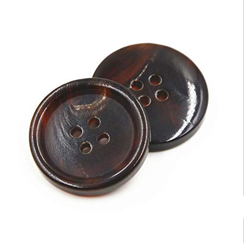 Bestowal 10PCS Kleidung Knöpfe - Mode Horn Nähende Taste 4 Löcher Runden Knopf Set für Männer Frauen Pullover, Uniform, Hemd, Blazer, Mantel und Jacke (Kaffee, 28mm) von Bestowal
